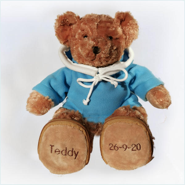 Teddy met blauwe hoodie