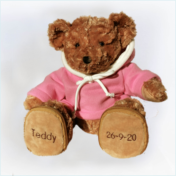 Teddy met roze hoodie